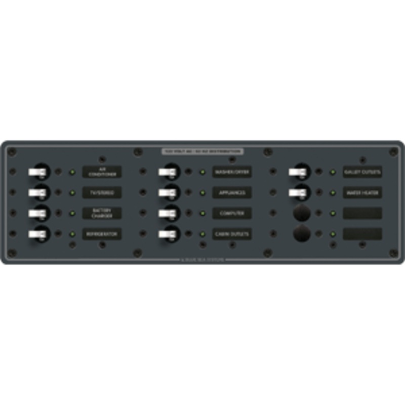 Blue Sea 8460 AC 12 Position Panel - White