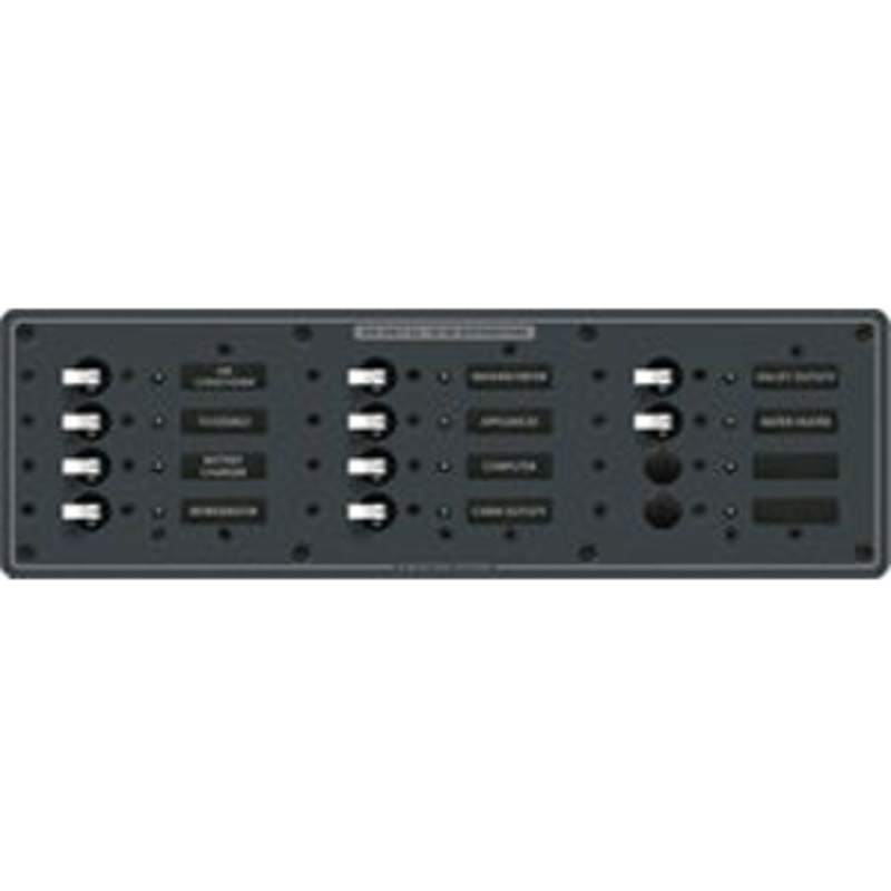 Blue Sea 8560 AC 12 Position 230v (European) Breaker Panel (White Switches)