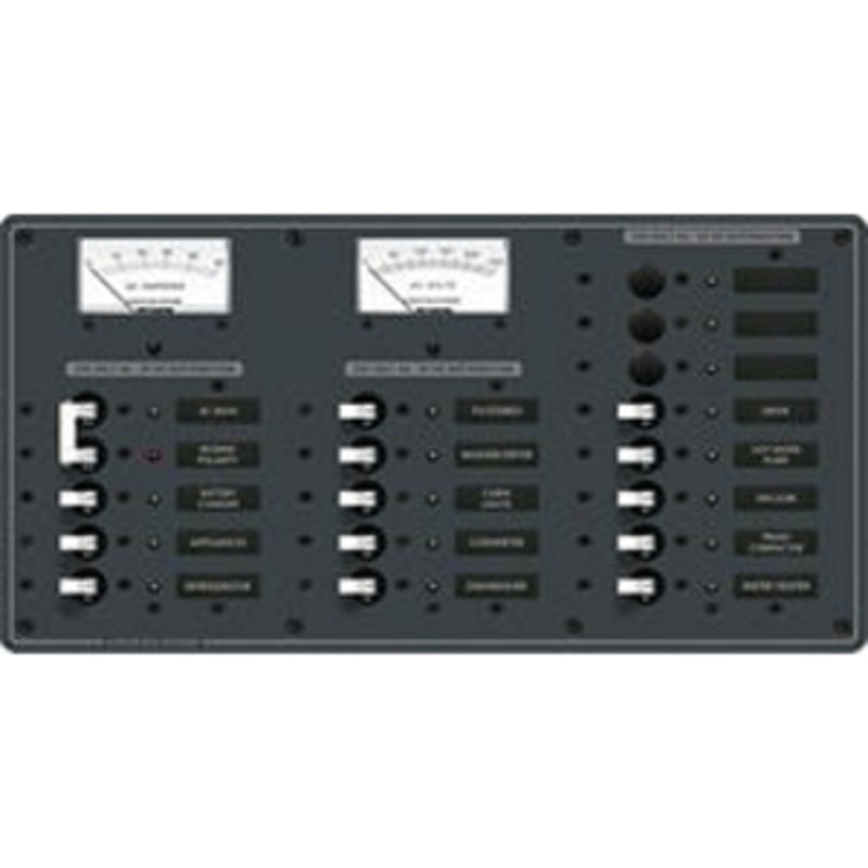 Blue Sea 8571 Breaker Panel - AC Main + 16 Positons (European) - White