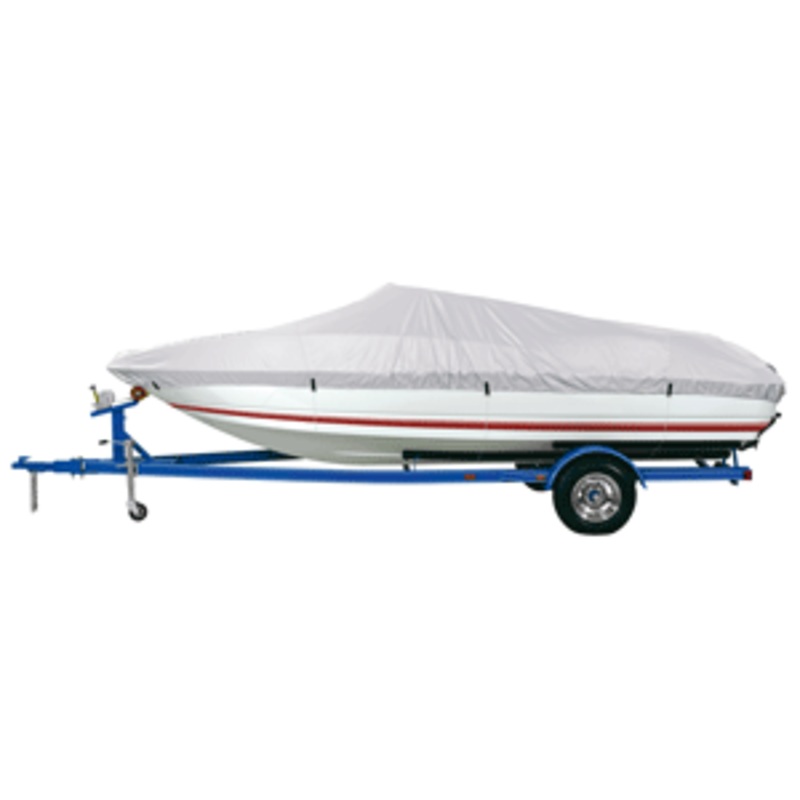 Dallas Manufacturing Co. Reflective Polyester Boat Cover AA - Fits 12'-14' V-Hull Fishing Boats - Beam Width to 68"