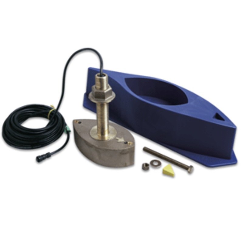 Garmin 200/50KHz, 6/19deg, 1KW, Bronze Thru-Hull Transducer w/Depth, Temp, & Fairing Block