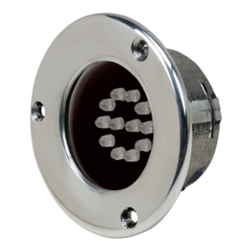 Perko LED Straight Docking Light - Chrome Plated Bronze