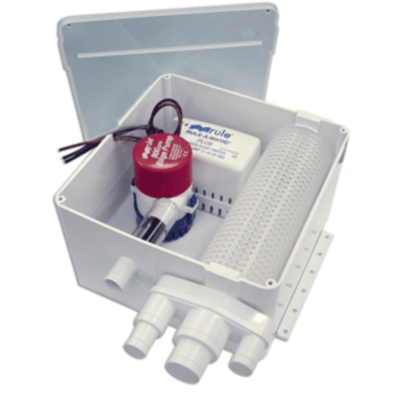 Rule 800 G.P.H. Shower Drain Kit w/Multi-Port Inlet