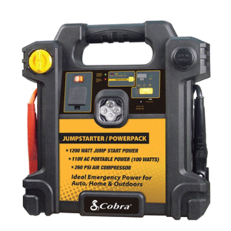 Cobra 1200W 300A Jump Starter - 260 PSI Compressor AC & DC